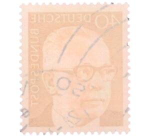 Почтовая марка 40 пфеннигов 1971 года Западная Германия (ФРГ) «Президент Густав Хайнеман» — Фото №2