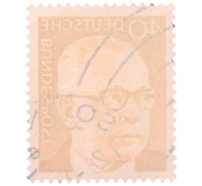 Почтовая марка 40 пфеннигов 1971 года Западная Германия (ФРГ) «Президент Густав Хайнеман» (Артикул: T11-37763) — Фото №2