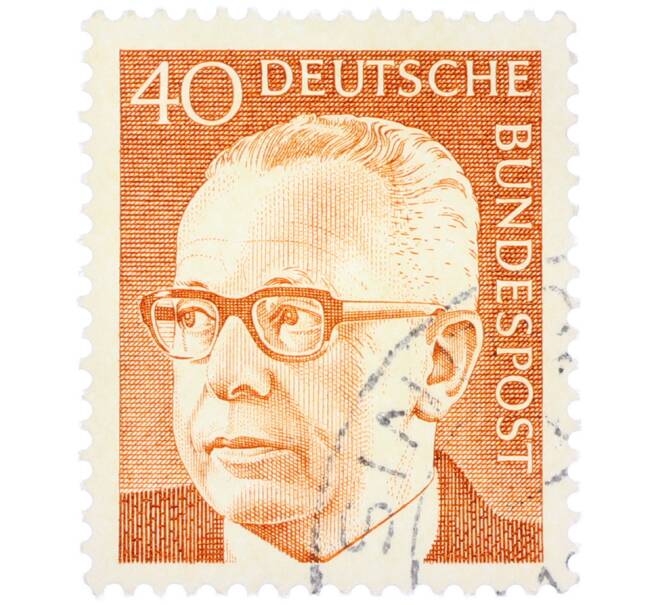 Почтовая марка 40 пфеннигов 1971 года Западная Германия (ФРГ) «Президент Густав Хайнеман» (Артикул: T11-37764) — Фото №1