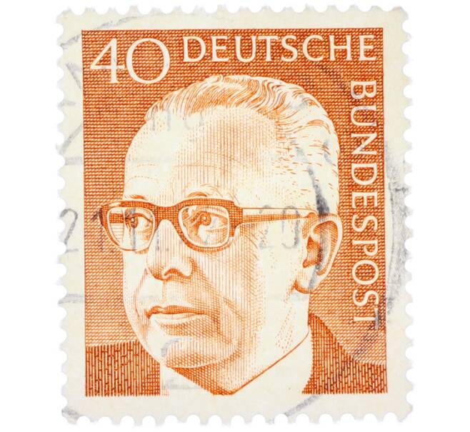 Почтовая марка 40 пфеннигов 1971 года Западная Германия (ФРГ) «Президент Густав Хайнеман» (Артикул: T11-37765) — Фото №1
