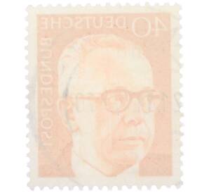 Почтовая марка 40 пфеннигов 1971 года Западная Германия (ФРГ) «Президент Густав Хайнеман» — Фото №2