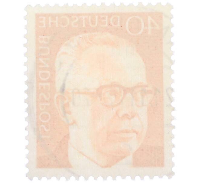 Почтовая марка 40 пфеннигов 1971 года Западная Германия (ФРГ) «Президент Густав Хайнеман» (Артикул: T11-37765) — Фото №2