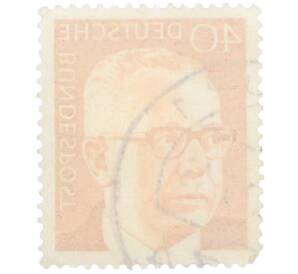 Почтовая марка 40 пфеннигов 1971 года Западная Германия (ФРГ) «Президент Густав Хайнеман» — Фото №2