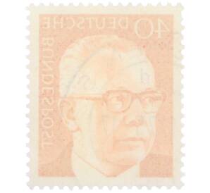 Почтовая марка 40 пфеннигов 1971 года Западная Германия (ФРГ) «Президент Густав Хайнеман» — Фото №2