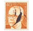 Почтовая марка 40 пфеннигов 1971 года Западная Германия (ФРГ) «Президент Густав Хайнеман» (Артикул: T11-37768) — Фото №1