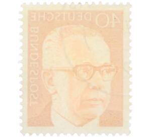 Почтовая марка 40 пфеннигов 1971 года Западная Германия (ФРГ) «Президент Густав Хайнеман» — Фото №2