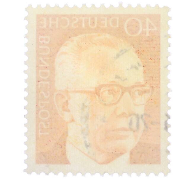 Почтовая марка 40 пфеннигов 1971 года Западная Германия (ФРГ) «Президент Густав Хайнеман» (Артикул: T11-37771) — Фото №2