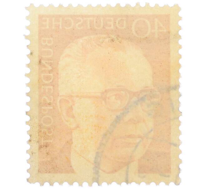 Почтовая марка 40 пфеннигов 1971 года Западная Германия (ФРГ) «Президент Густав Хайнеман» (Артикул: T11-37772) — Фото №2