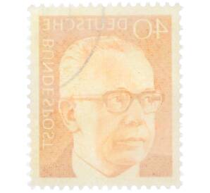 Почтовая марка 40 пфеннигов 1971 года Западная Германия (ФРГ) «Президент Густав Хайнеман» — Фото №2