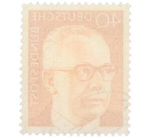 Почтовая марка 40 пфеннигов 1971 года Западная Германия (ФРГ) «Президент Густав Хайнеман» — Фото №2