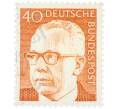 Почтовая марка 40 пфеннигов 1971 года Западная Германия (ФРГ) «Президент Густав Хайнеман» (Артикул: T11-37778) — Фото №1