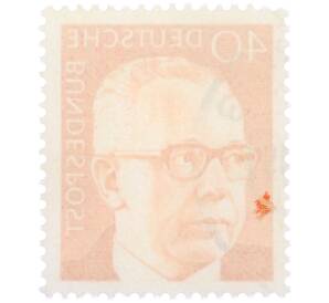 Почтовая марка 40 пфеннигов 1971 года Западная Германия (ФРГ) «Президент Густав Хайнеман» — Фото №2