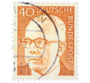 Почтовая марка 40 пфеннигов 1971 года Западная Германия (ФРГ) «Президент Густав Хайнеман» — Фото №1