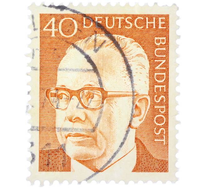 Почтовая марка 40 пфеннигов 1971 года Западная Германия (ФРГ) «Президент Густав Хайнеман» (Артикул: T11-37779) — Фото №1