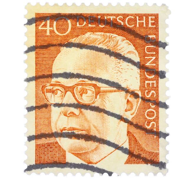 Почтовая марка 40 пфеннигов 1971 года Западная Германия (ФРГ) «Президент Густав Хайнеман» (Артикул: T11-37780) — Фото №1