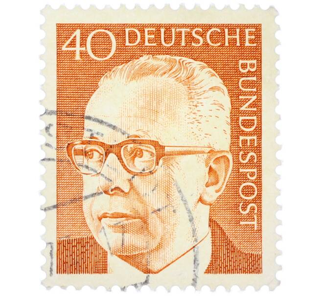 Почтовая марка 40 пфеннигов 1971 года Западная Германия (ФРГ) «Президент Густав Хайнеман» (Артикул: T11-37781) — Фото №1
