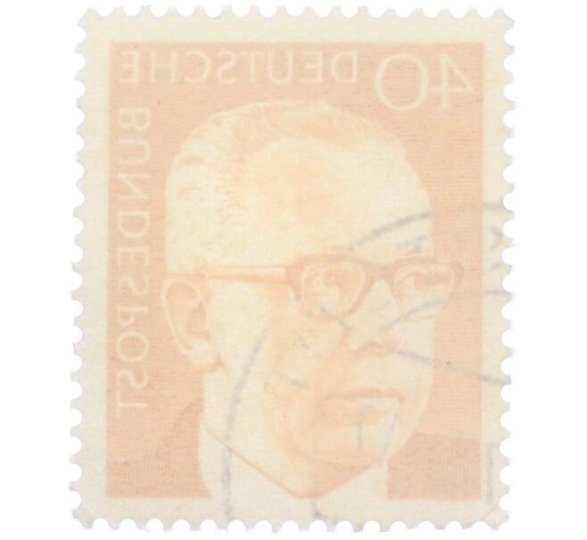 Почтовая марка 40 пфеннигов 1971 года Западная Германия (ФРГ) «Президент Густав Хайнеман» (Артикул: T11-37781) — Фото №2