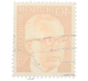 Почтовая марка 40 пфеннигов 1971 года Западная Германия (ФРГ) «Президент Густав Хайнеман» — Фото №2