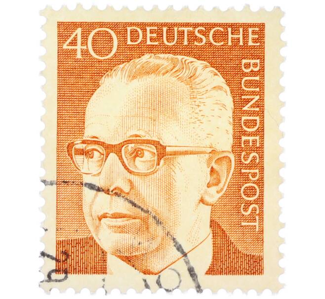 Почтовая марка 40 пфеннигов 1971 года Западная Германия (ФРГ) «Президент Густав Хайнеман» (Артикул: T11-37783) — Фото №1