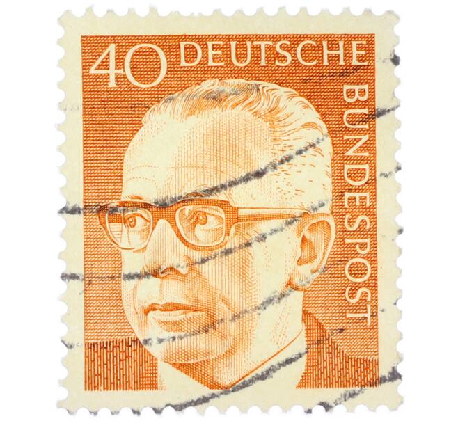 Почтовая марка 40 пфеннигов 1971 года Западная Германия (ФРГ) «Президент Густав Хайнеман» (Артикул: T11-37784) — Фото №1