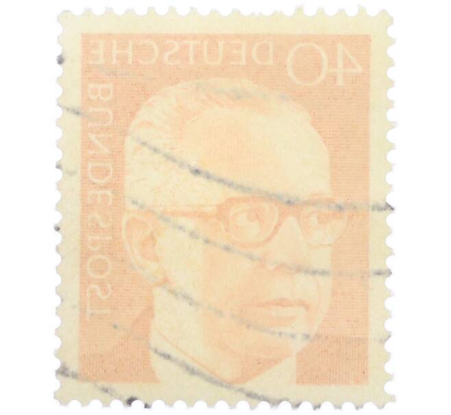 Почтовая марка 40 пфеннигов 1971 года Западная Германия (ФРГ) «Президент Густав Хайнеман» (Артикул: T11-37784) — Фото №2