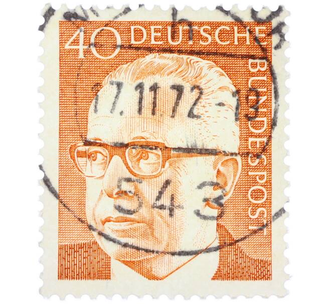 Почтовая марка 40 пфеннигов 1971 года Западная Германия (ФРГ) «Президент Густав Хайнеман» (Артикул: T11-37785) — Фото №1