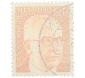 Почтовая марка 40 пфеннигов 1971 года Западная Германия (ФРГ) «Президент Густав Хайнеман» — Фото №2