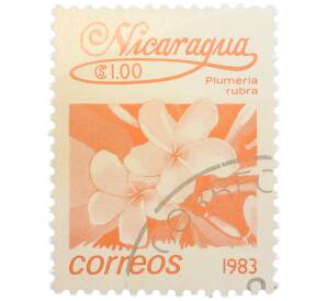Почтовая марка 1 кордоба 1983 года Никарагуа «Плюмерия красная» — Фото №1