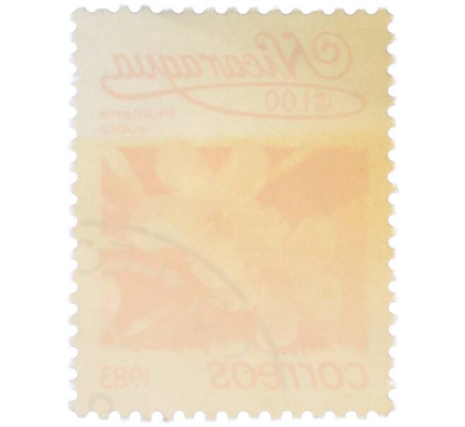 Почтовая марка 1 кордоба 1983 года Никарагуа «Плюмерия красная» (Артикул: T11-37795) — Фото №2