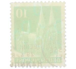 Почтовая марка 10 пфеннигов 1948 года Германия (Бизония) «Кельнский собор» — Фото №2