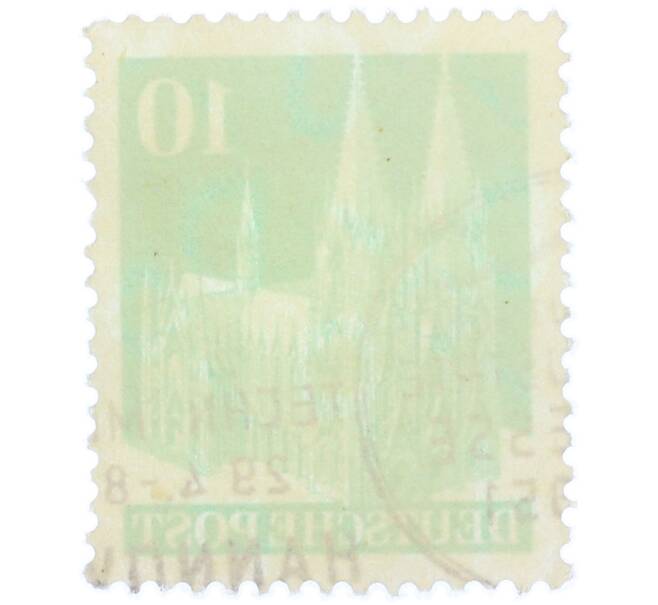 Почтовая марка 10 пфеннигов 1948 года Германия (Бизония) «Кельнский собор» (Артикул: T11-37803) — Фото №2