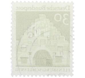 Почтовая марка 30 пфеннигов 1966 года Западная Германия (ФРГ) «Северные ворота в Фленсбурге» — Фото №2