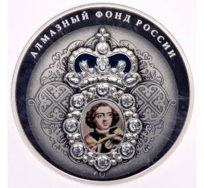 25 рублей 2022 года СПМД «Алмазный фонд России — Нагрудный знак с портретом Петра I» (Цветная) — в слабе NGC (PF70 ULTRA CAMEO) — Фото №1