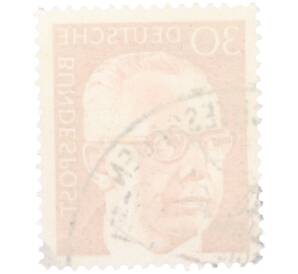 Почтовая марка 30 пфеннигов 1971 года Западная Германия (ФРГ) «Президент Густав Хайнеман» — Фото №2