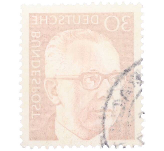 Почтовая марка 30 пфеннигов 1971 года Западная Германия (ФРГ) «Президент Густав Хайнеман» (Артикул: T11-37924) — Фото №2