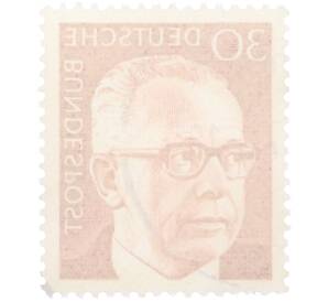 Почтовая марка 30 пфеннигов 1971 года Западная Германия (ФРГ) «Президент Густав Хайнеман» — Фото №2