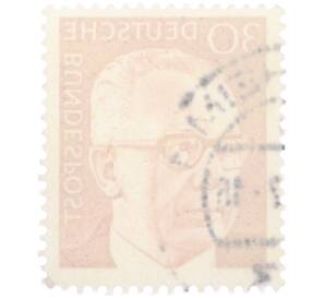 Почтовая марка 30 пфеннигов 1971 года Западная Германия (ФРГ) «Президент Густав Хайнеман» — Фото №2
