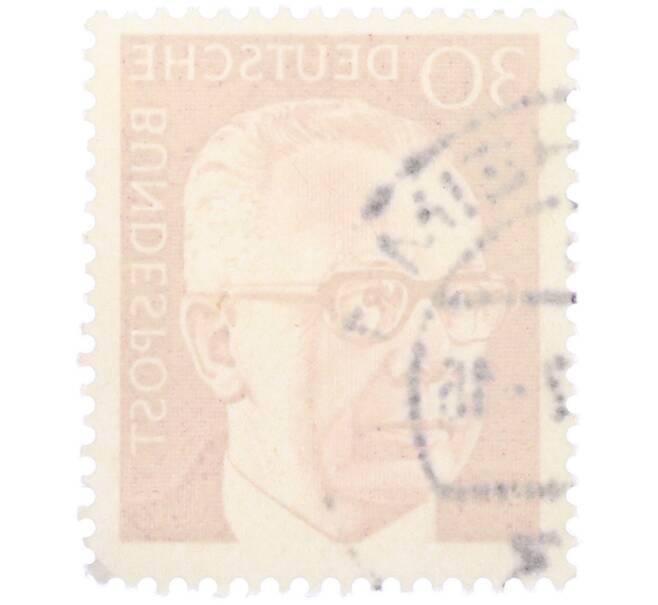 Почтовая марка 30 пфеннигов 1971 года Западная Германия (ФРГ) «Президент Густав Хайнеман» (Артикул: T11-37926) — Фото №2