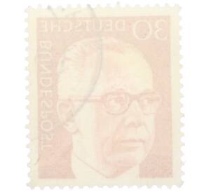 Почтовая марка 30 пфеннигов 1971 года Западная Германия (ФРГ) «Президент Густав Хайнеман» — Фото №2