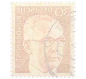 Почтовая марка 30 пфеннигов 1971 года Западная Германия (ФРГ) «Президент Густав Хайнеман» — Фото №2