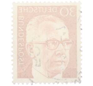 Почтовая марка 30 пфеннигов 1971 года Западная Германия (ФРГ) «Президент Густав Хайнеман» — Фото №2