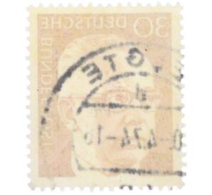 Почтовая марка 30 пфеннигов 1971 года Западная Германия (ФРГ) «Президент Густав Хайнеман» — Фото №2