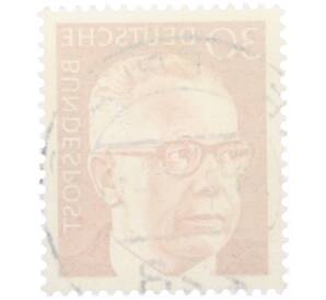 Почтовая марка 30 пфеннигов 1971 года Западная Германия (ФРГ) «Президент Густав Хайнеман» — Фото №2