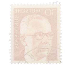 Почтовая марка 30 пфеннигов 1971 года Западная Германия (ФРГ) «Президент Густав Хайнеман» — Фото №2