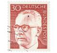 Почтовая марка 30 пфеннигов 1971 года Западная Германия (ФРГ) «Президент Густав Хайнеман» (Артикул: T11-37948) — Фото №1