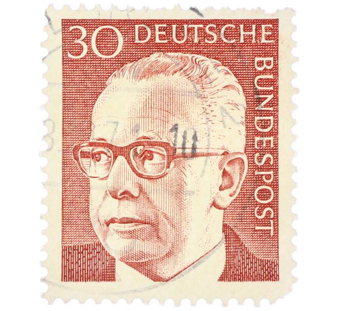 Почтовая марка 30 пфеннигов 1971 года Западная Германия (ФРГ) «Президент Густав Хайнеман» (Артикул: T11-37949) — Фото №1