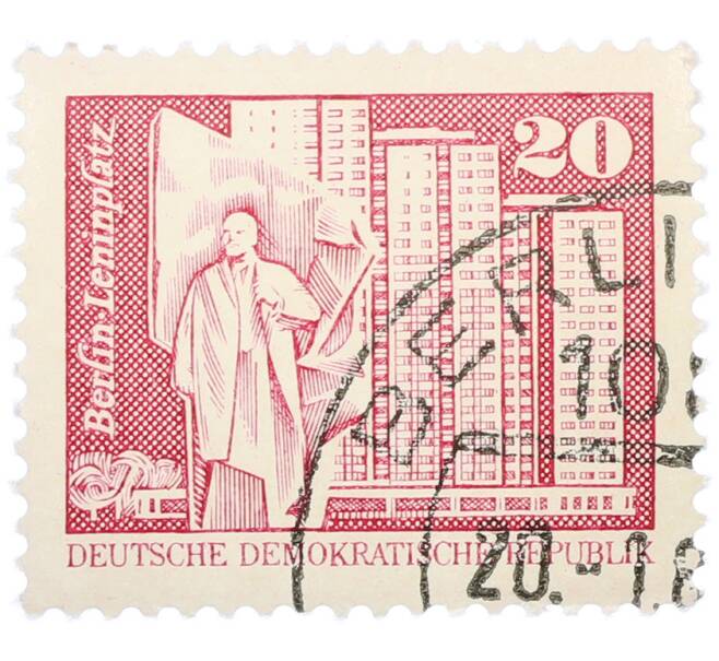 Почтовая марка 20 пфеннигов 1973 года Восточная Германия (ГДР) «Площадь Ленина в Берлине» (Артикул: T11-37954) — Фото №1
