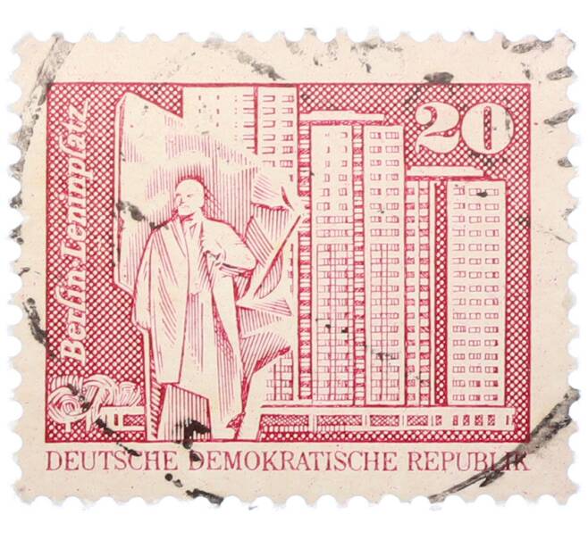 Почтовая марка 20 пфеннигов 1973 года Восточная Германия (ГДР) «Площадь Ленина в Берлине» (Артикул: T11-37956) — Фото №1