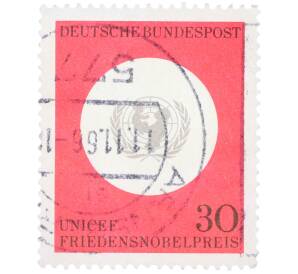 Почтовая марка 30 пфеннигов 1966 года Западная Германия (ФРГ) «Детский фонд ООН (ЮНИСЕФ)» — Фото №1
