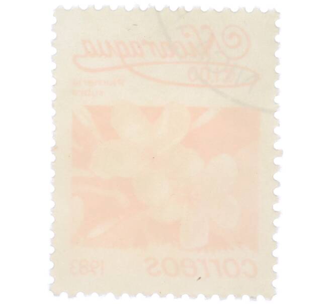 Почтовая марка 1 кордоба 1983 года Никарагуа «Плюмерия красная» (Артикул: T11-37971) — Фото №2